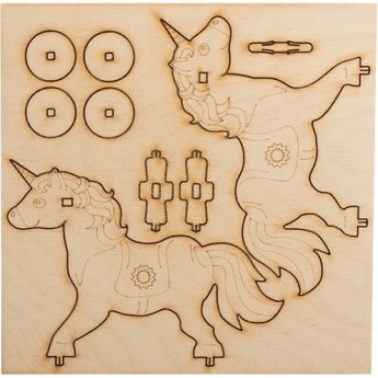 Доска для выжигания REXANT «ЕДИНОРОГ НА КОЛЕСИКАХ», 3D модель, 1 шт., пакет Доска для выжигания REXANT «ЕДИНОРОГ НА КОЛЕСИКАХ», 3D модель, 1 шт., пакет