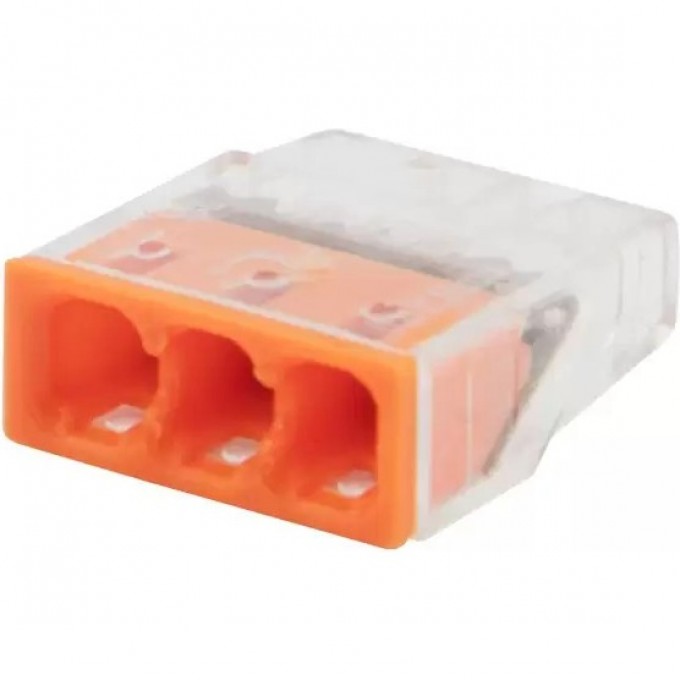 Экспресс-клемма REXANT СМК 2273-203, 3-проводная 0.5-2.5 мм², прозрачная, блистер (5 шт./уп.) 07-3212-5