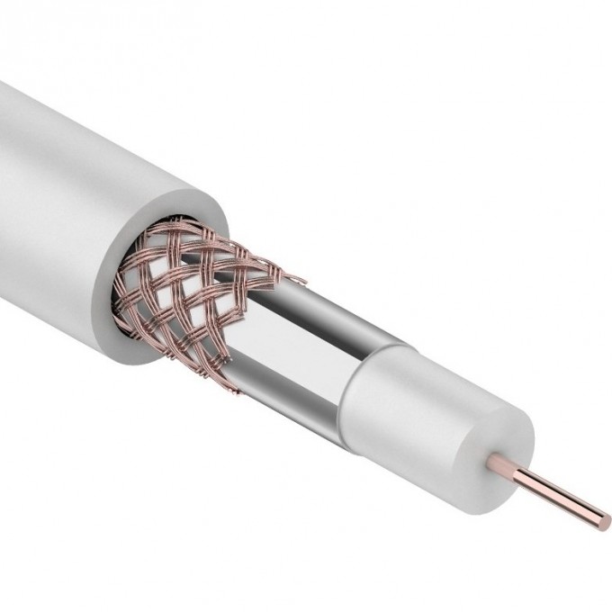 Кабель коаксиальный REXANT RG-59U+CU 305 м белый 01-2651