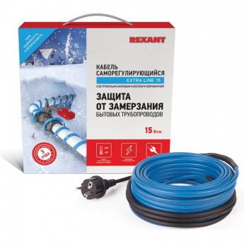 Кабель REXANT 15MSR-PB 20 м/300 Вт греющий саморегулирующийся Кабель REXANT 15MSR-PB 20 м/300 Вт греющий саморегулирующийся