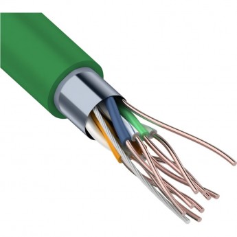 Кабель витая пара REXANT F/UTP, CAT 5e, нг(А)-LSLTx, 4х2х0,52мм, 24AWG, INDOOR, SOLID, зеленый, 305м Кабель витая пара REXANT F/UTP, CAT 5e, нг(А)-LSLTx, 4х2х0,52мм, 24AWG, INDOOR, SOLID, зеленый, 305м