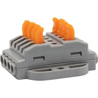 Клемма REXANT СМК 222-424P проходная с монтажной площадкой серая, 25 шт. Клемма REXANT СМК 222-424P проходная с монтажной площадкой серая, 25 шт.