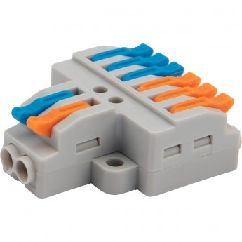 Клемма REXANT СМК 2х3 разветвительная 2 полюса, с монтажной площадкой (1 ввод, 3 вывода на полюс) (50 шт./уп.) Клемма REXANT СМК 2х3 разветвительная 2 полюса, с монтажной площадкой (1 ввод, 3 вывода на полюс) (50 шт./уп.)