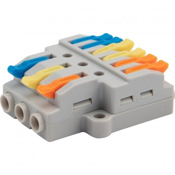 Клемма REXANT СМК 3х2 проходная 3 полюса, с монтажной площадкой (1 ввод, 2 вывода на полюс) (50 шт./уп.) Клемма REXANT СМК 3х2 проходная 3 полюса, с монтажной площадкой (1 ввод, 2 вывода на полюс) (50 шт./уп.)