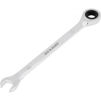 Ключ комбинированный трещоточный REXANT 10 мм, CrV, зеркальный хром Ключ комбинированный трещоточный REXANT 10 мм, CrV, зеркальный хром