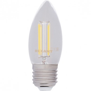 Лампа филаментная REXANT CN35 7.5 Вт 2700K E27 диммируемая Лампа филаментная REXANT CN35 7.5 Вт 2700K E27 диммируемая