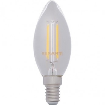 Лампа филаментная REXANT CN35 7.5 Вт 4000K E14 диммируемая Лампа филаментная REXANT CN35 7.5 Вт 4000K E14 диммируемая
