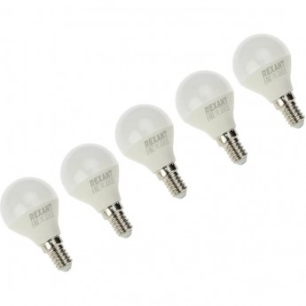 Лампа светодиодная REXANT 7,5 Вт E14 713 Лм 4000 K, 5 шт Лампа светодиодная REXANT 7,5 Вт E14 713 Лм 4000 K, 5 шт