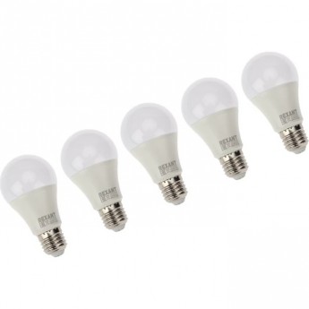 Лампа светодиодная REXANT A60 15,5 Вт E27 1473 Лм 4000 K, 5 шт Лампа светодиодная REXANT A60 15,5 Вт E27 1473 Лм 4000 K, 5 шт