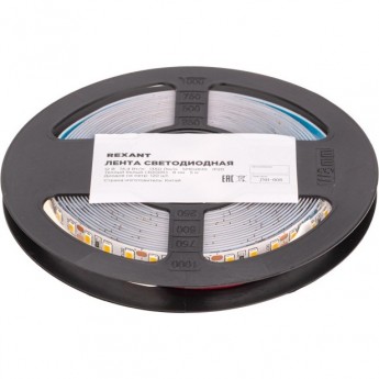 Лента светодиодная REXANT 12В, SMD2835, 14,4Вт/м, 120 LED/м, 3000K, 8 мм, 5 м, IP20 Лента светодиодная REXANT 12В, SMD2835, 14,4Вт/м, 120 LED/м, 3000K, 8 мм, 5 м, IP20