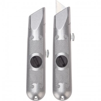 Нож REXANT с трапециевидным выдвижным лезвием, винтовой фиксатор лезвия Нож REXANT с трапециевидным выдвижным лезвием, винтовой фиксатор лезвия