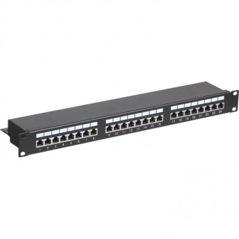Панель коммутационная 19", 1U, 24 порта, F/UTP, RJ-45, CAT 5e REXANT PRO Панель коммутационная 19", 1U, 24 порта, F/UTP, RJ-45, CAT 5e REXANT PRO