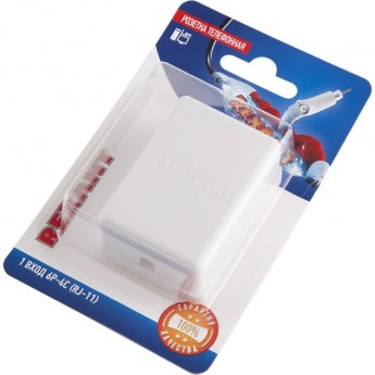 Розетка телефонная REXANT на стену, 1 вход 6Р-4С (RJ-11) Розетка телефонная REXANT на стену, 1 вход 6Р-4С (RJ-11)