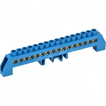 Шина REXANT в комбинированном синем изоляторе на рейку 8x12 мм 16 групп Шина REXANT в комбинированном синем изоляторе на рейку 8x12 мм 16 групп