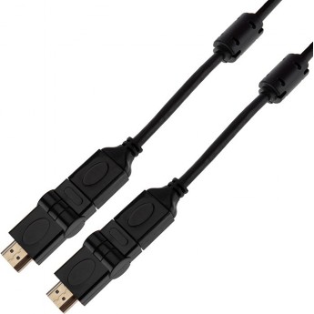 Шнур REXANT HDMI - HDMI с фильтрами 2 м угловой 360° gold Шнур REXANT HDMI - HDMI с фильтрами 2 м угловой 360° gold