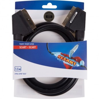 Шнур REXANT SCART - SCART (21pin) 1,5М (GOLD) Шнур REXANT SCART - SCART (21pin) 1,5М (GOLD)