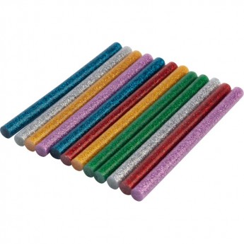 Стержни клеевые REXANT Ø 7 мм 100 мм цветные с блестками, 12 шт. Стержни клеевые REXANT Ø 7 мм 100 мм цветные с блестками, 12 шт.