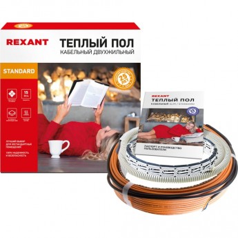 Теплый пол REXANT STANDARD RND -20-300 (300Вт/20м/ S обогрева, м2: 1,3-2,6) двухжильный Теплый пол REXANT STANDARD RND -20-300 (300Вт/20м/ S обогрева, м2: 1,3-2,6) двухжильный