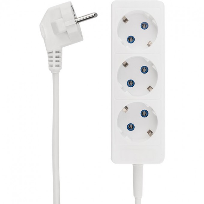 Удлинитель REXANT STANDARD 3 гнезда, 1,5м, 2х1,0мм², б/з, белый 13-4006