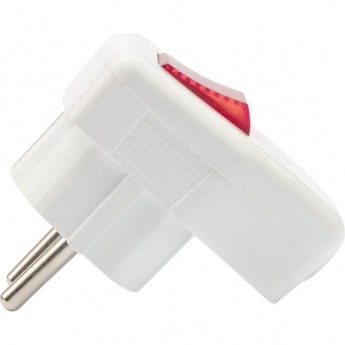 Вилка REXANT ЕВРО угловая с заземлением 16А белая с кнопкой Вилка REXANT ЕВРО угловая с заземлением 16А белая с кнопкой