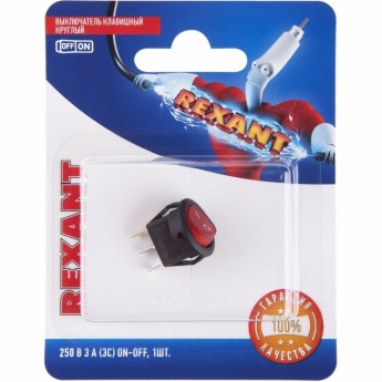 Выключатель клавишный REXANT MICRO RWB-106 3А круглый красный с подсветкой, в упаковке 1шт. Выключатель клавишный REXANT MICRO RWB-106 3А круглый красный с подсветкой, в упаковке 1шт.