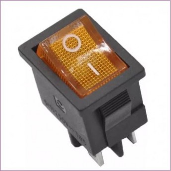 Выключатель клавишный REXANT MINI RWB-207 6А желтый с подсветкой Выключатель клавишный REXANT MINI RWB-207 6А желтый с подсветкой