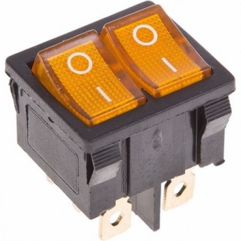 Выключатель клавишный REXANT MINI RWB-305 6А желтый с подсветкой двойной Выключатель клавишный REXANT MINI RWB-305 6А желтый с подсветкой двойной
