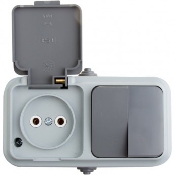 Выключатель REXANT IP54 + розетка б/з влагозащищенная Выключатель REXANT IP54 + розетка б/з влагозащищенная